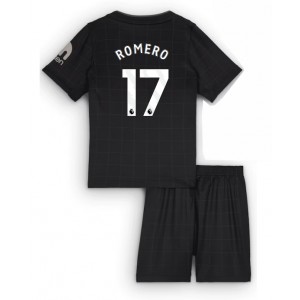 Fotbalové Dres Tottenham Hotspur Cristian Romero #17 Dětské Venkovní Oblečení 2025-26 Krátký Rukáv (+ trenýrky)